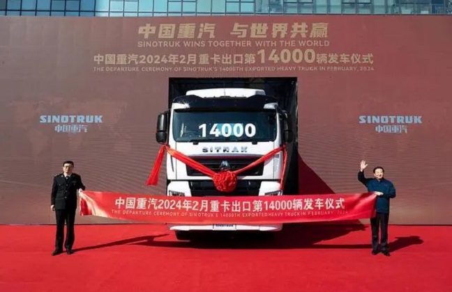 Sinotruk achieves milestone with 14,000th truck exported